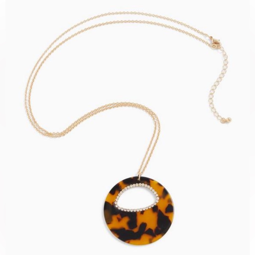 Torrid Gold Chain Necklace with Tortoise Pendant